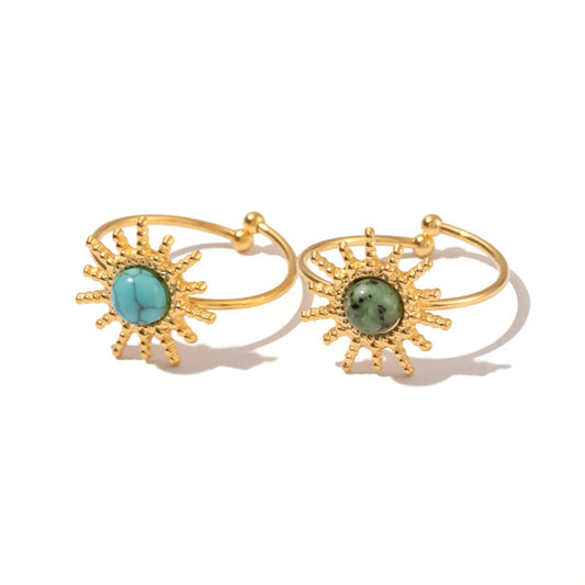 Turquoise Stone Sun Ring